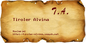 Tiroler Alvina névjegykártya